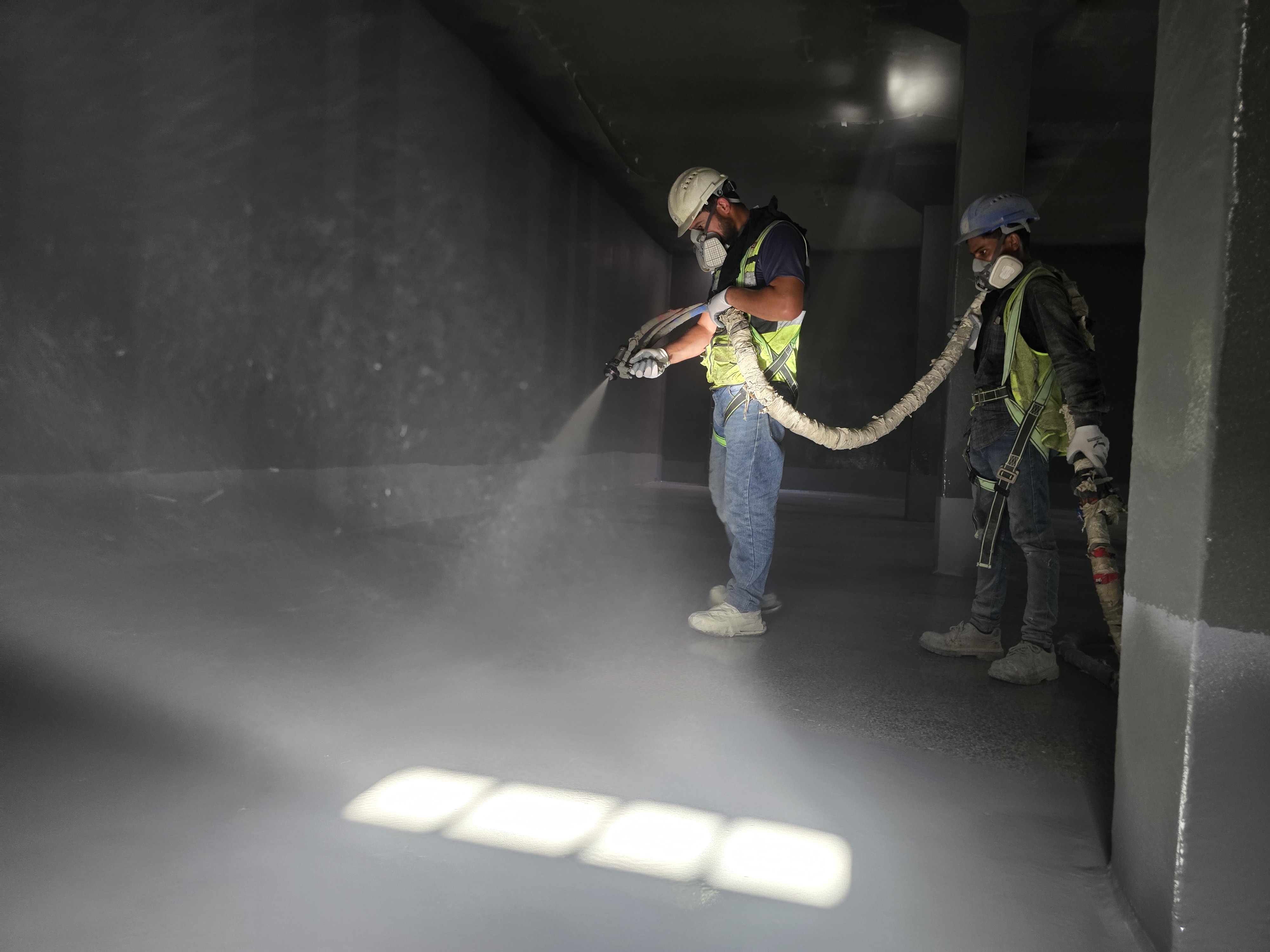 Polyurea spray waterproofing application in the UAE
