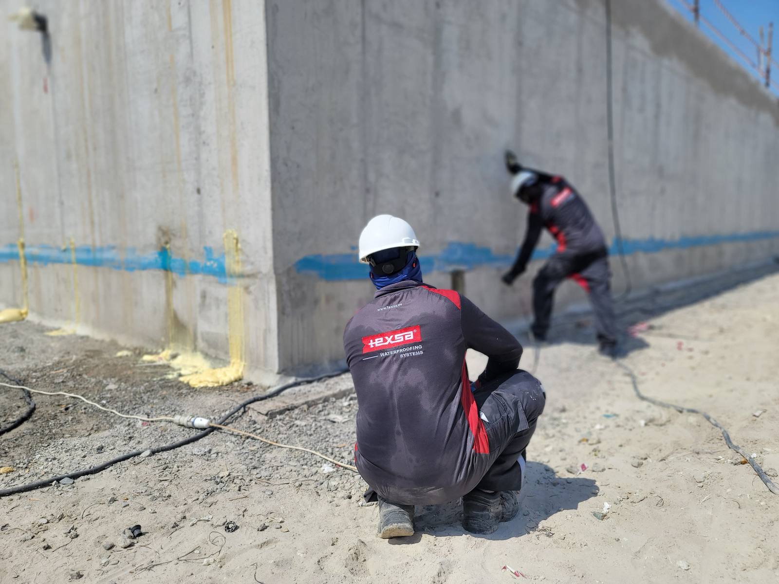 Concrete crack repair and leak sealing works on infrastructure structure