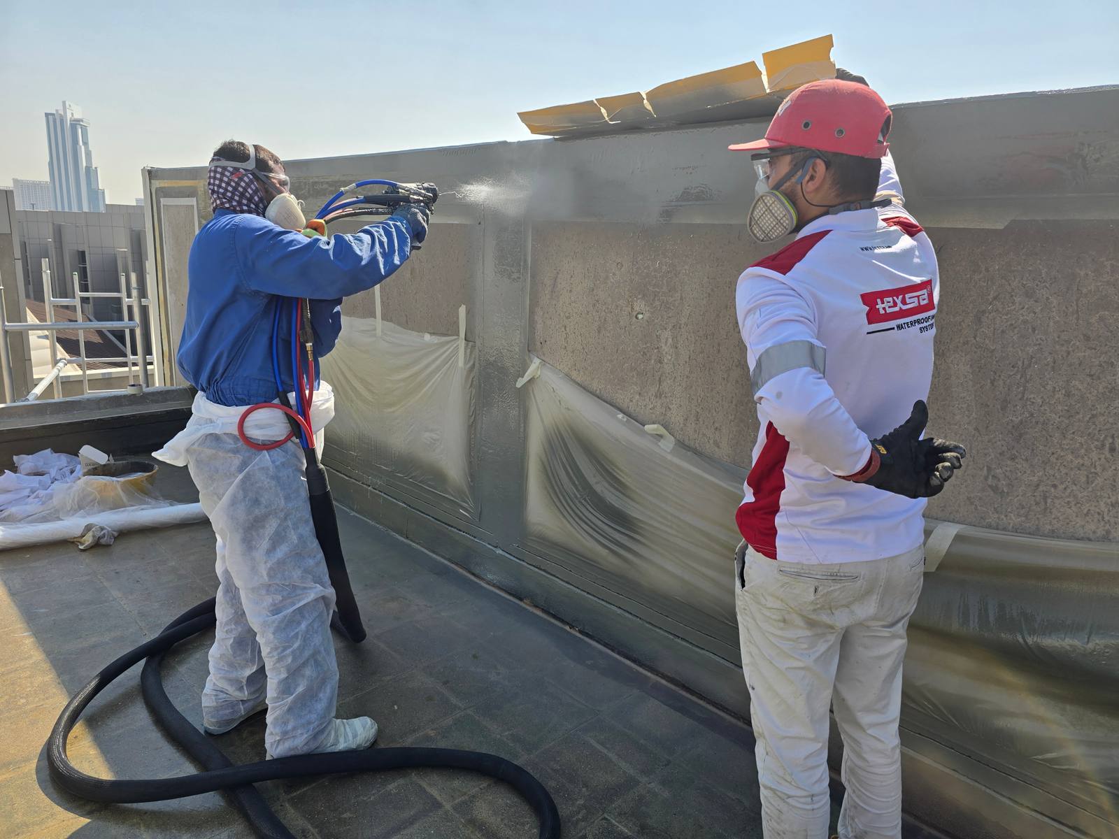 Rehabilitated commercial roof waterproofing system in the UAE
